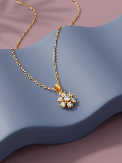 Golden Rosabelle Pendant With Link Chain