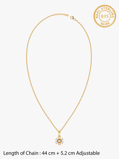 Golden Rosabelle Pendant With Link Chain