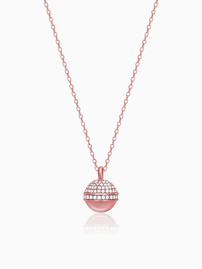 Rose Gold Studded Trinket Pendant With Link Chain