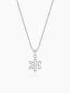 Silver Flowery Snowflake Pendant With Link Chain
