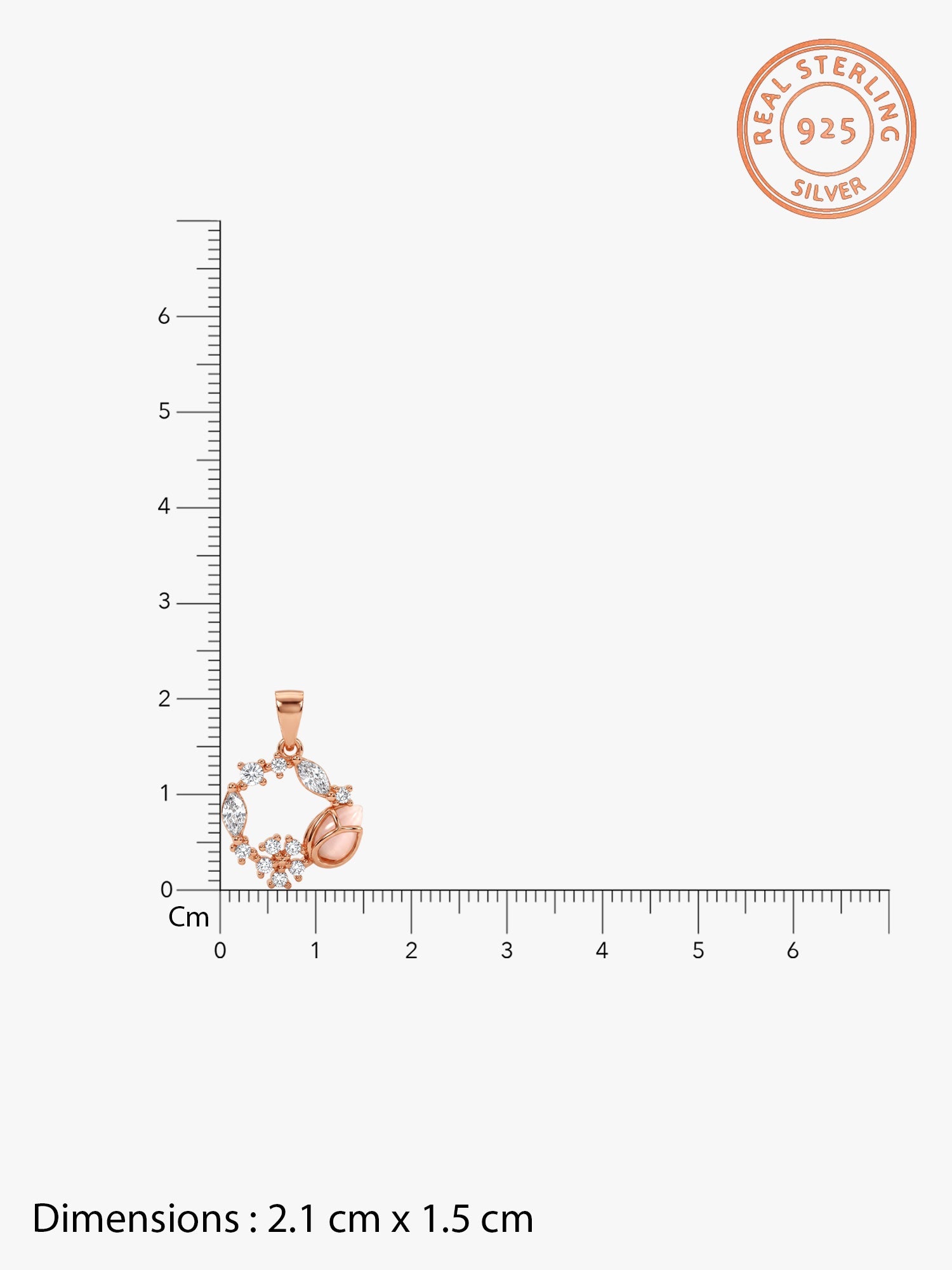 Rose Gold Drop Wreath Pendant With Link Chain