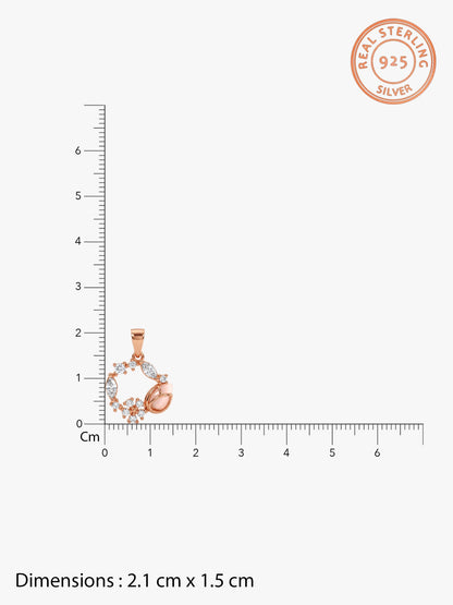 Rose Gold Drop Wreath Pendant With Link Chain