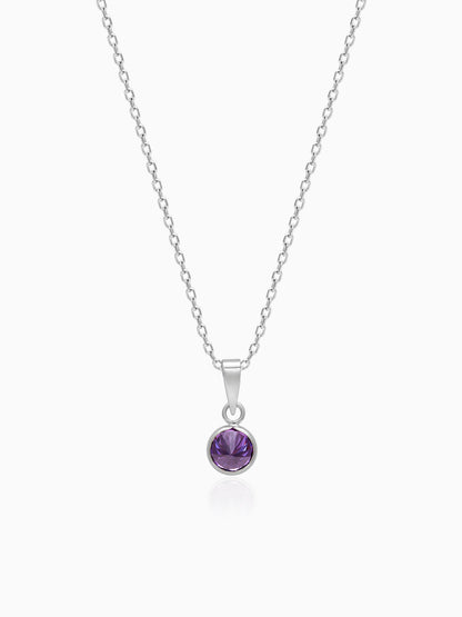 Silver Purple Sphere Pendant