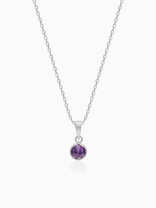 Silver Purple Sphere Pendant