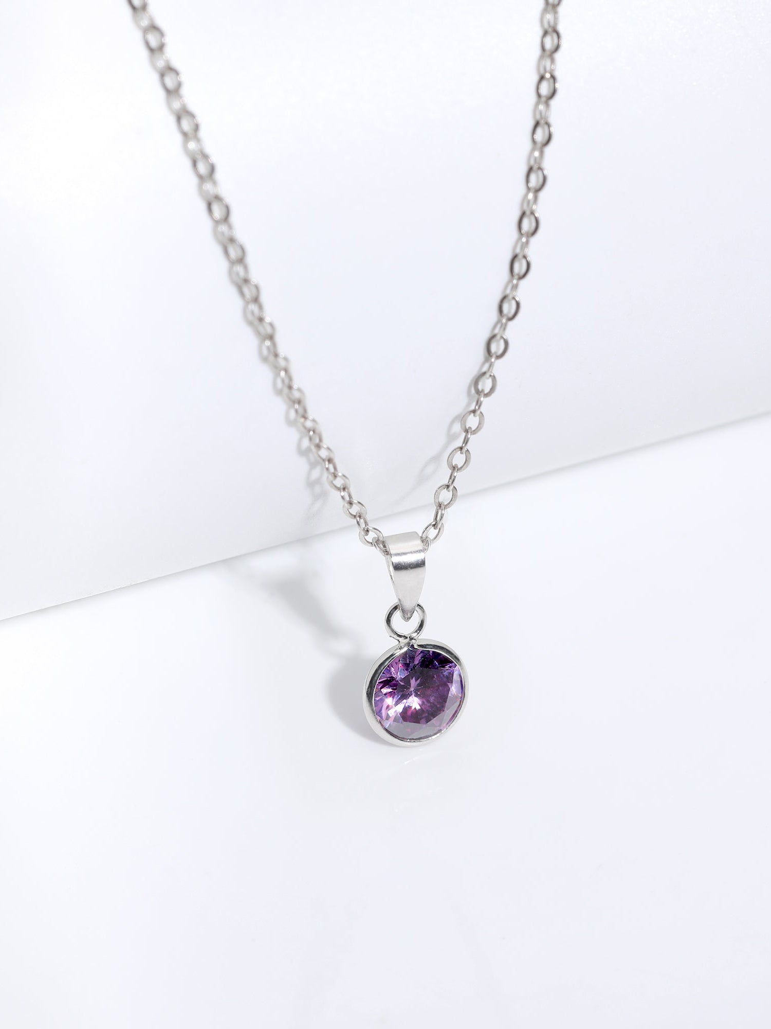 Silver Purple Sphere Pendant