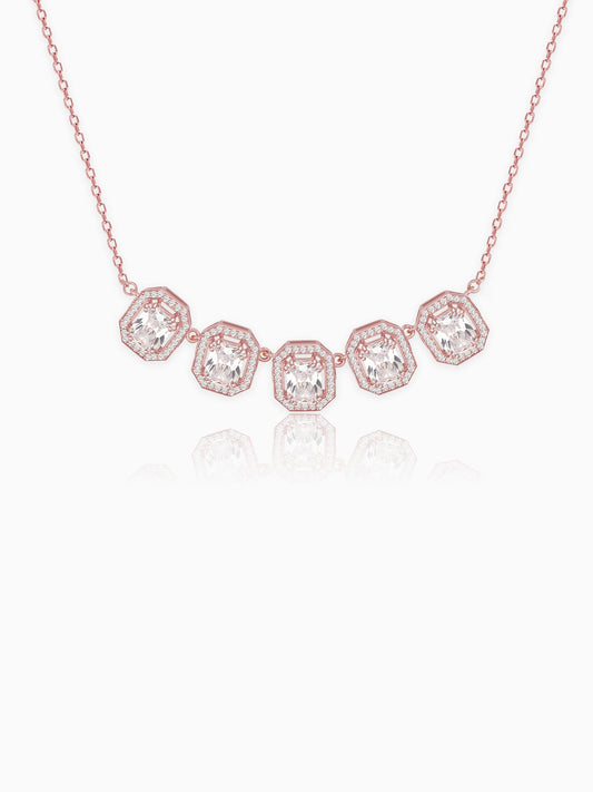 Rose Gold Baguette Bunch Necklace