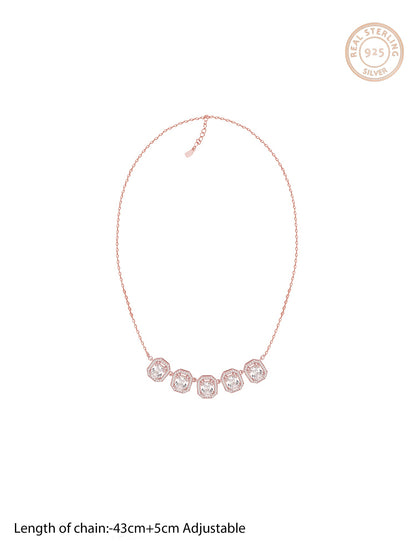 Rose Gold Baguette Bunch Necklace