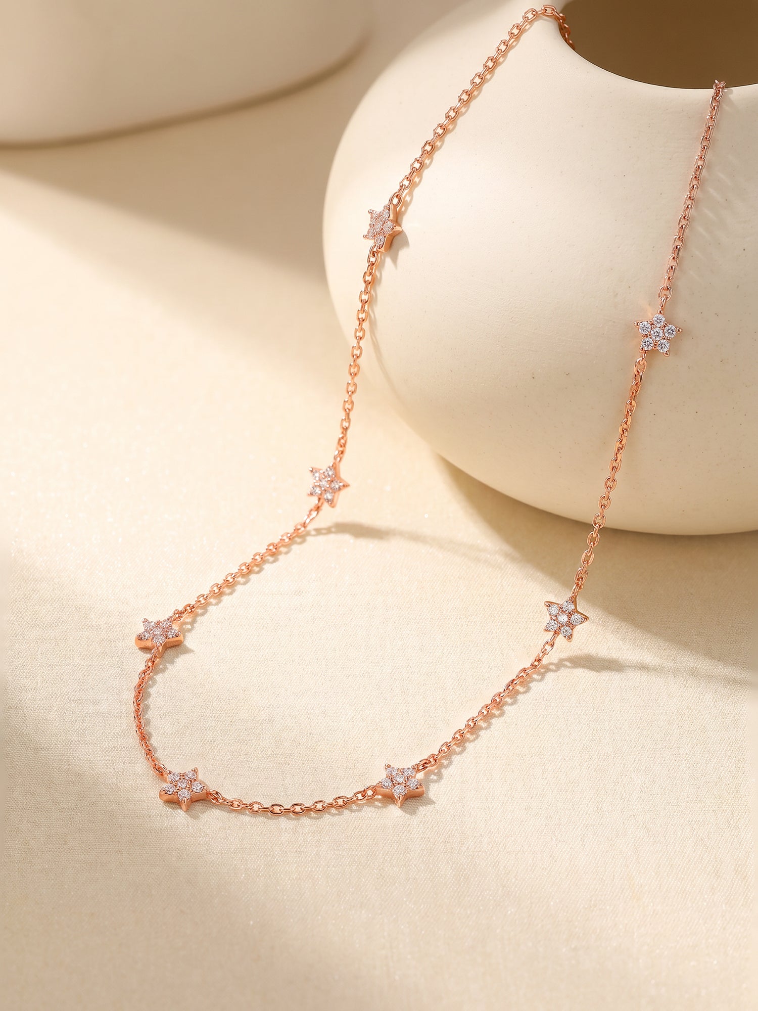 Rose Gold Star Constellation Necklace