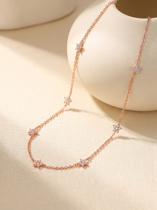 Rose Gold Star Constellation Necklace
