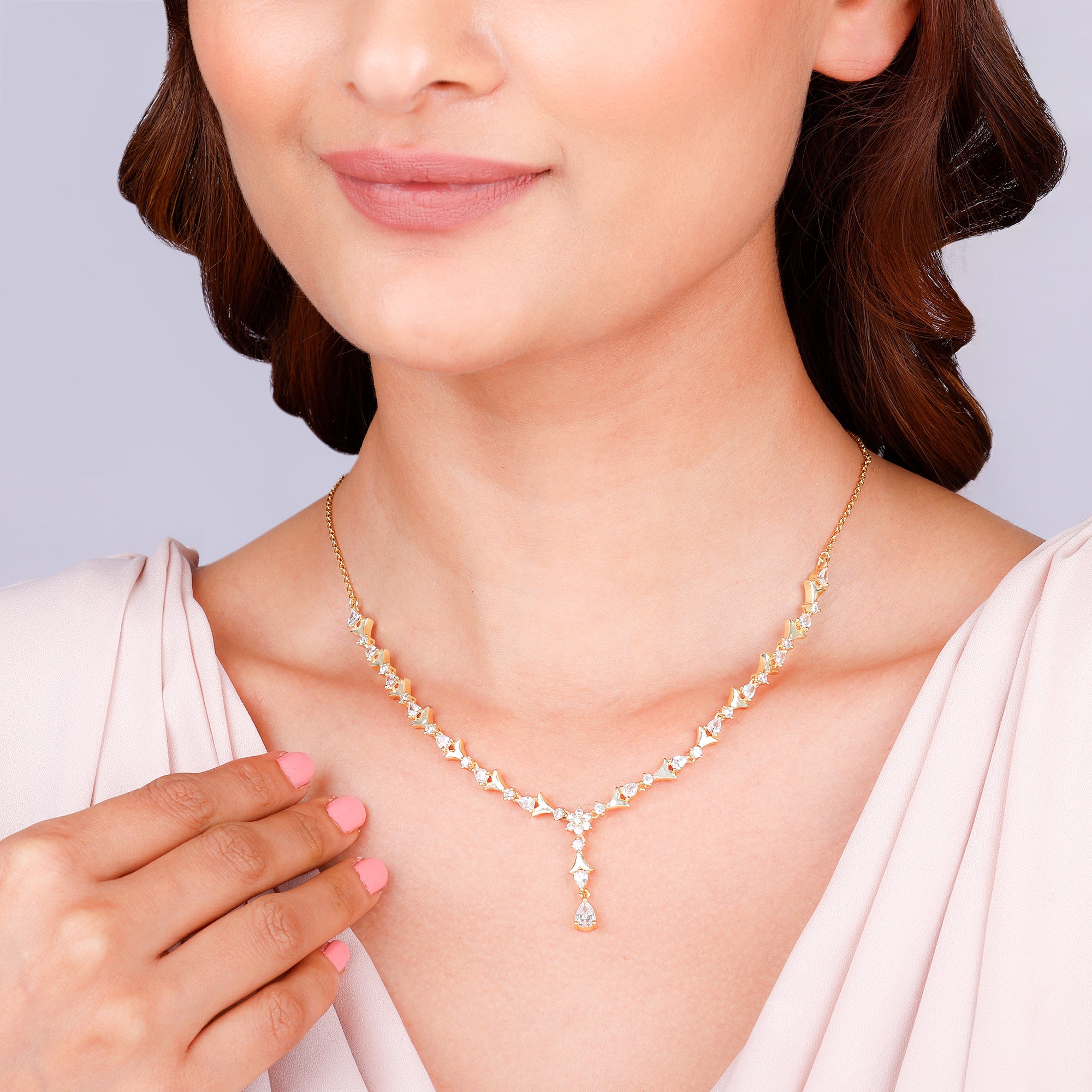 Golden Glinting Joy Zircon Pendant - view 3