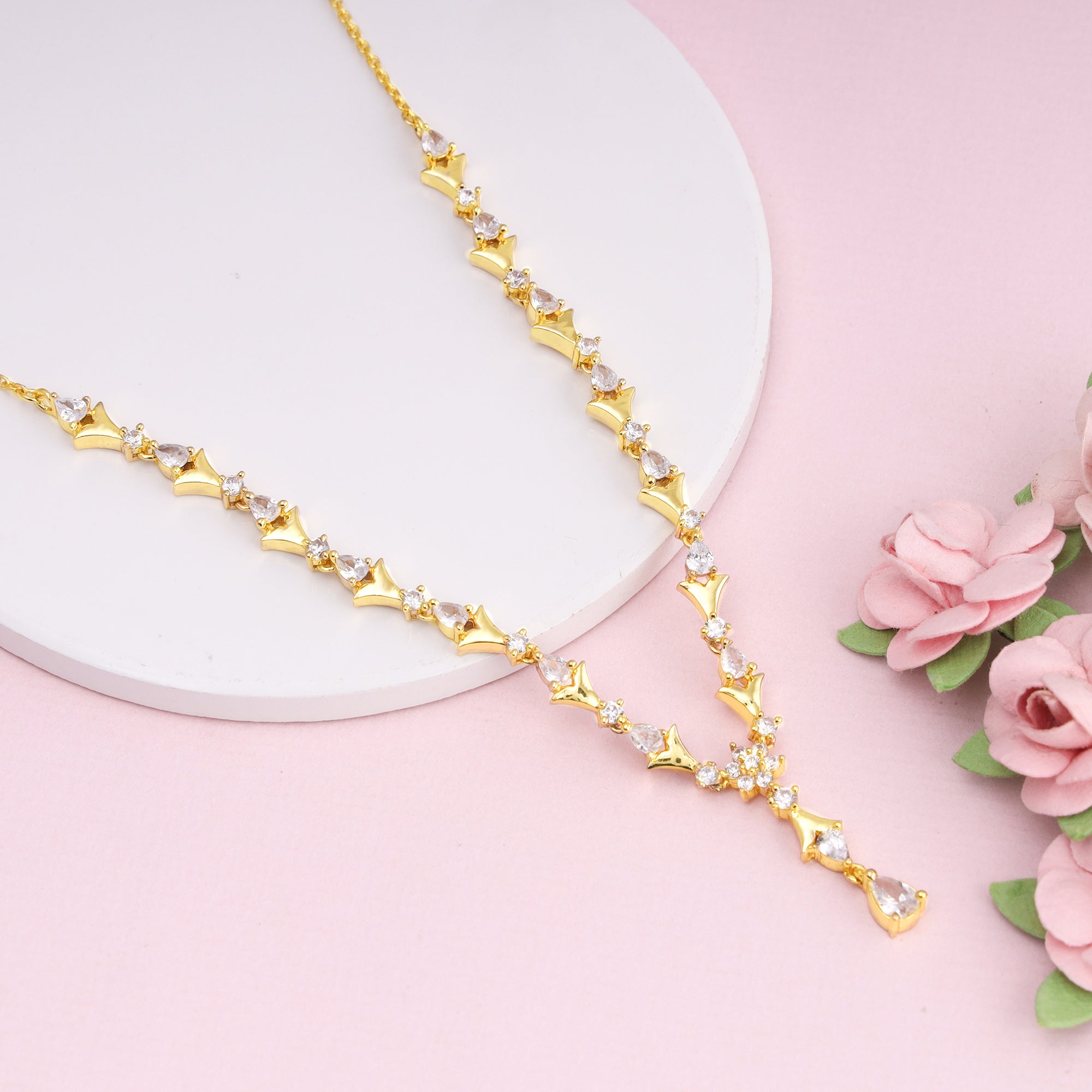 Golden Glinting Joy Zircon Pendant - view 2