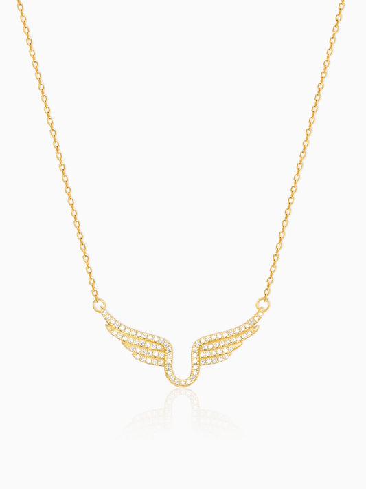 Golden Studded Fluttering Necklace