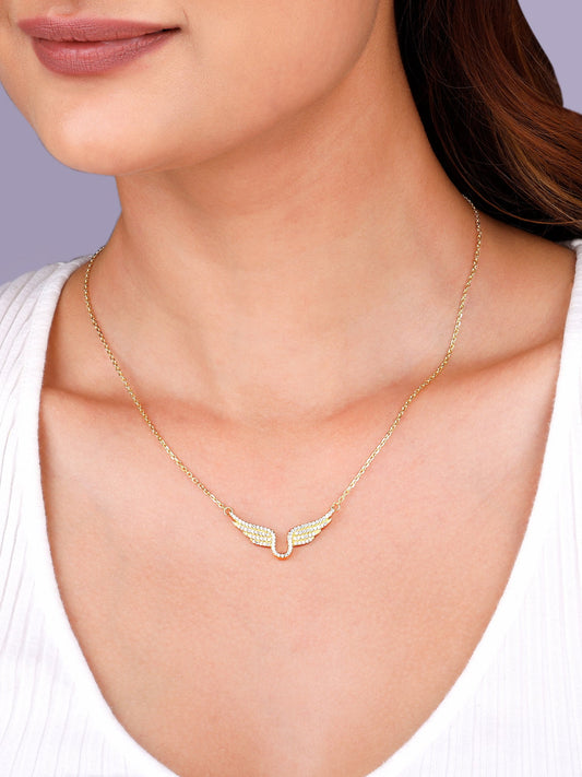 Golden Studded Fluttering Necklace