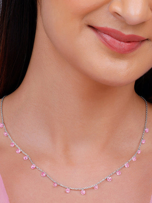 Silver Baby Pink Fantasy Necklace