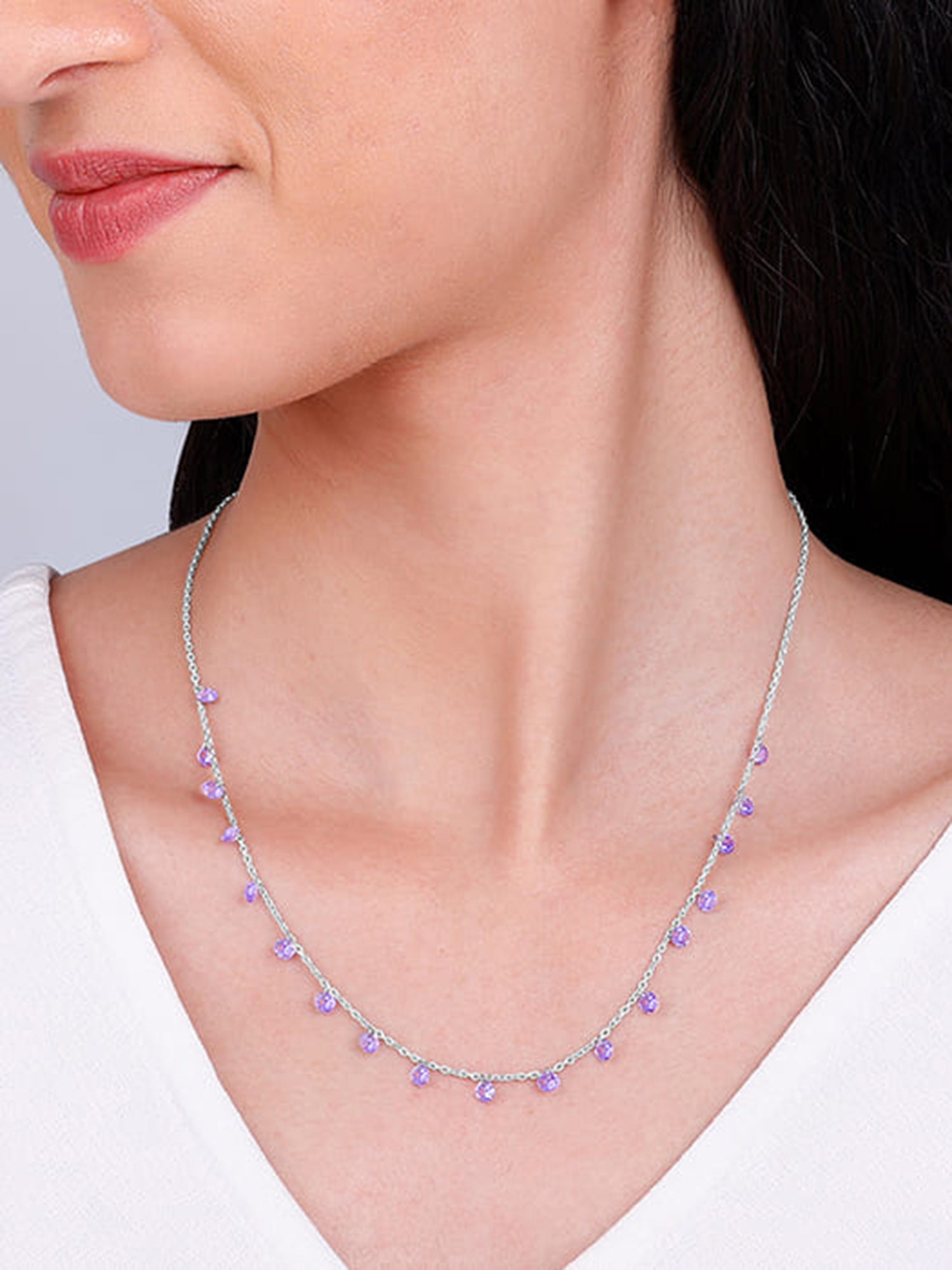 Silver Purple Fantasy Necklace