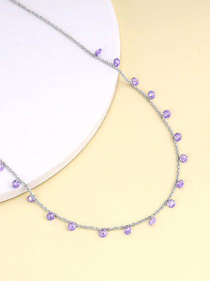 Silver Purple Fantasy Necklace
