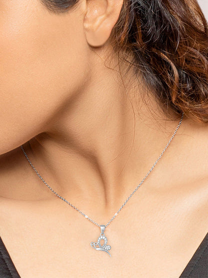 Silver Love Like A Butterfly Pendant With Link Chain