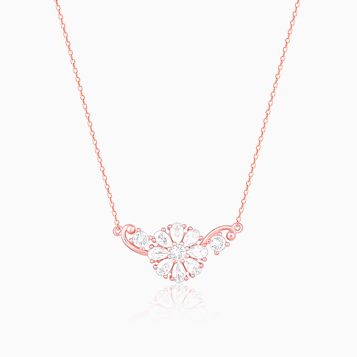 Rose Gold Floral Necklace - Image 1