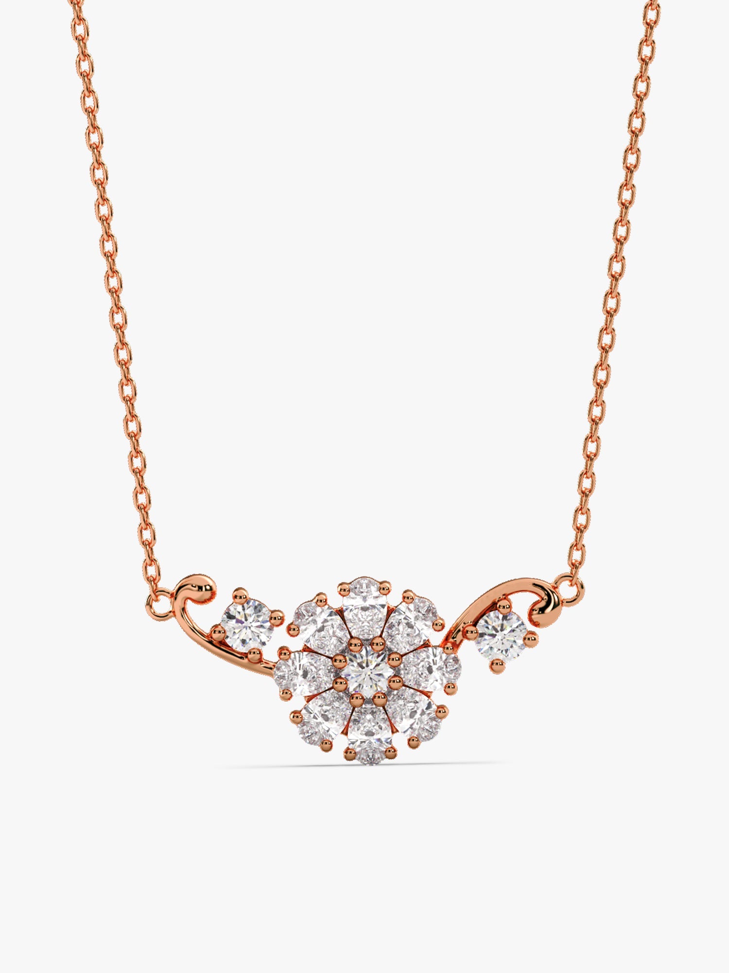 Rose Gold Floral Necklace