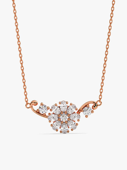 Rose Gold Floral Necklace