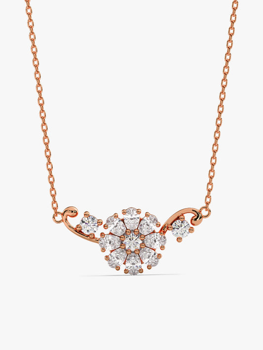 Rose Gold Floral Necklace