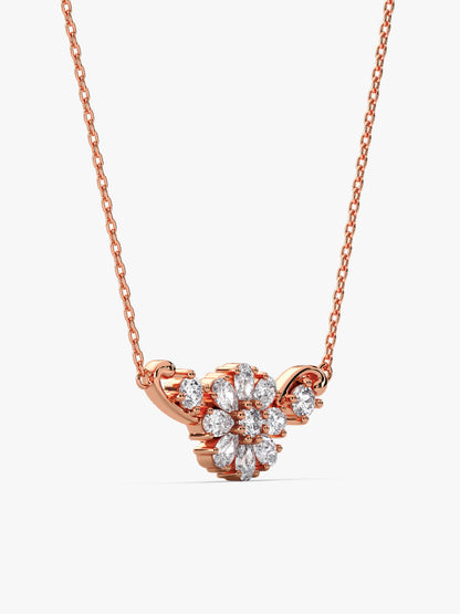 Rose Gold Floral Necklace