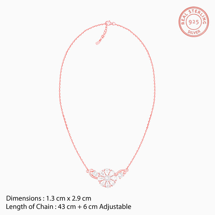 Rose Gold Floral Necklace - view 5