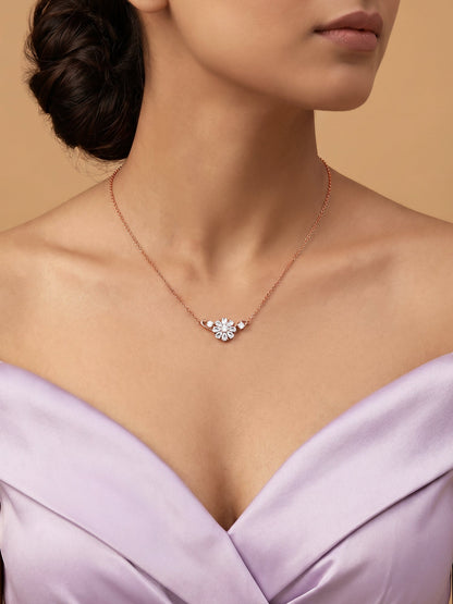 Rose Gold Floral Necklace
