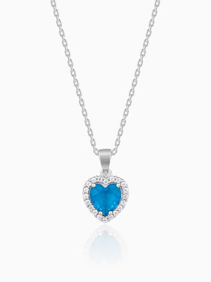 Silver Titanic Heart Of The Ocean Pendant With Link Chain