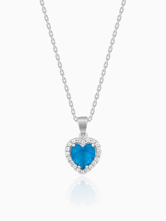 Silver Titanic Heart Of The Ocean Pendant With Link Chain
