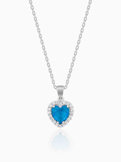 Silver Titanic Heart Of The Ocean Pendant With Link Chain