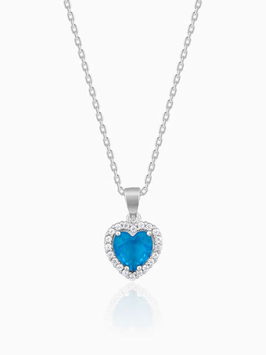Silver Titanic Heart Of The Ocean Pendant With Link Chain