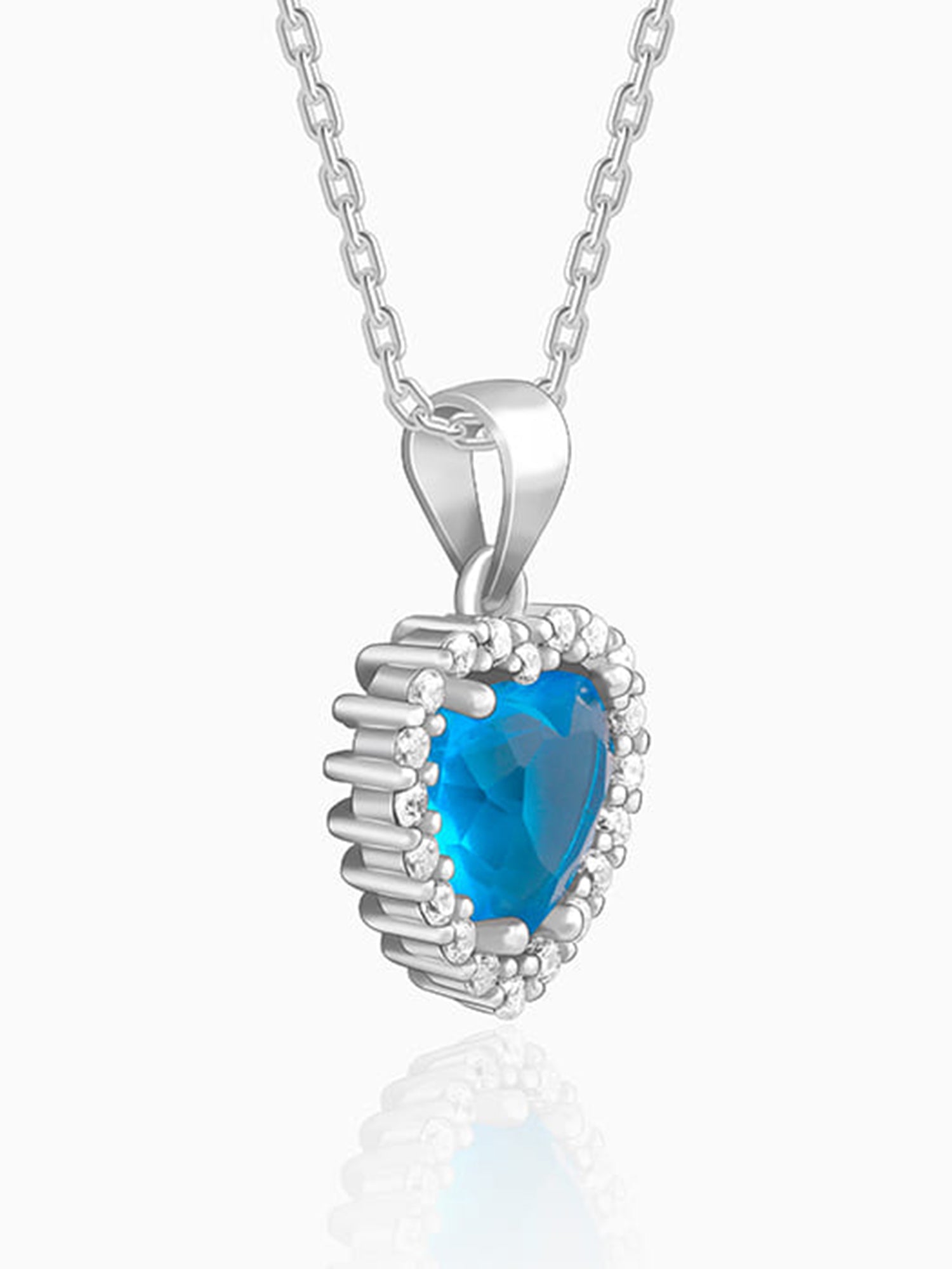 Silver Titanic Heart Of The Ocean Pendant With Link Chain