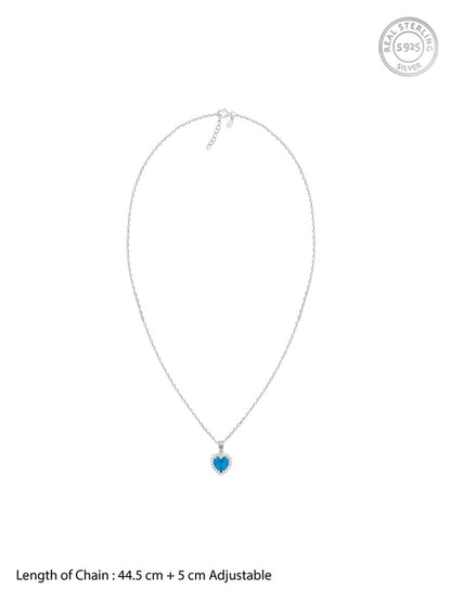 Silver Titanic Heart Of The Ocean Pendant With Link Chain