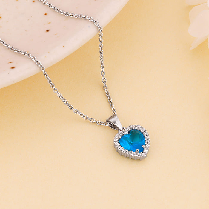 Buy Silver Titanic Heart Of The Ocean Pendant With Link Chain at