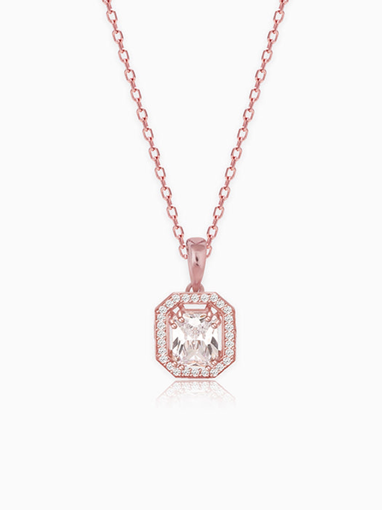 Rose Gold Mystique Romance Pendant With Link Chain