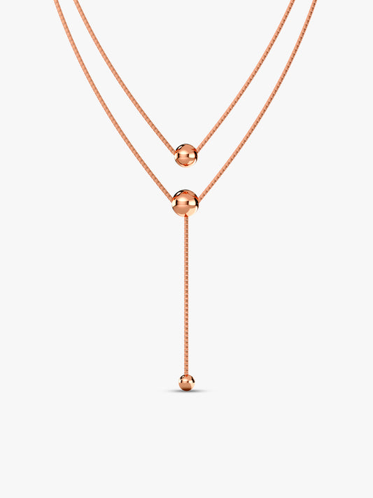 Rose Gold Terrific Trio Necklace