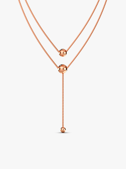 Rose Gold Terrific Trio Necklace
