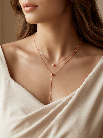 Rose Gold Terrific Trio Necklace