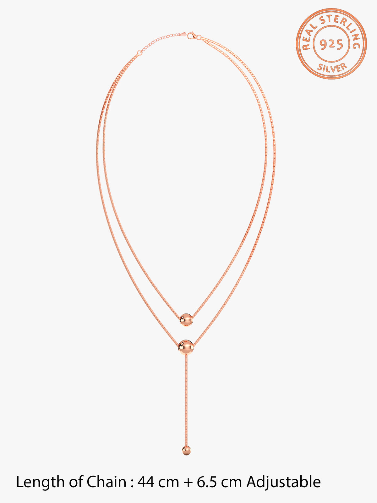 Rose Gold Terrific Trio Necklace