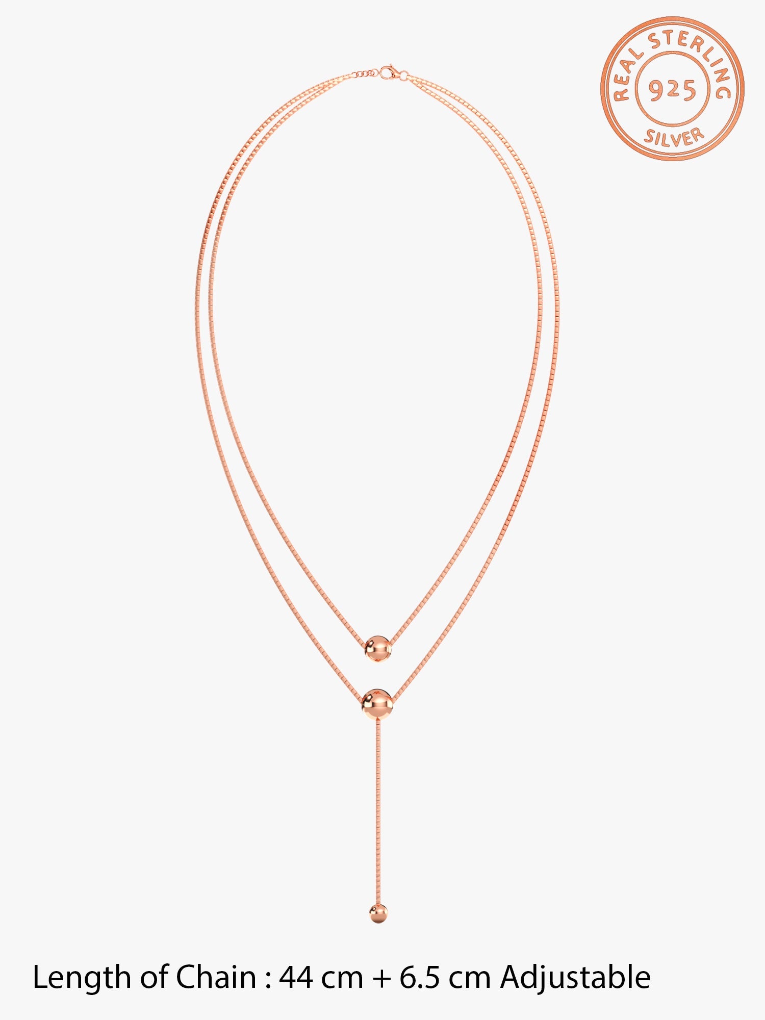 Rose Gold Terrific Trio Necklace
