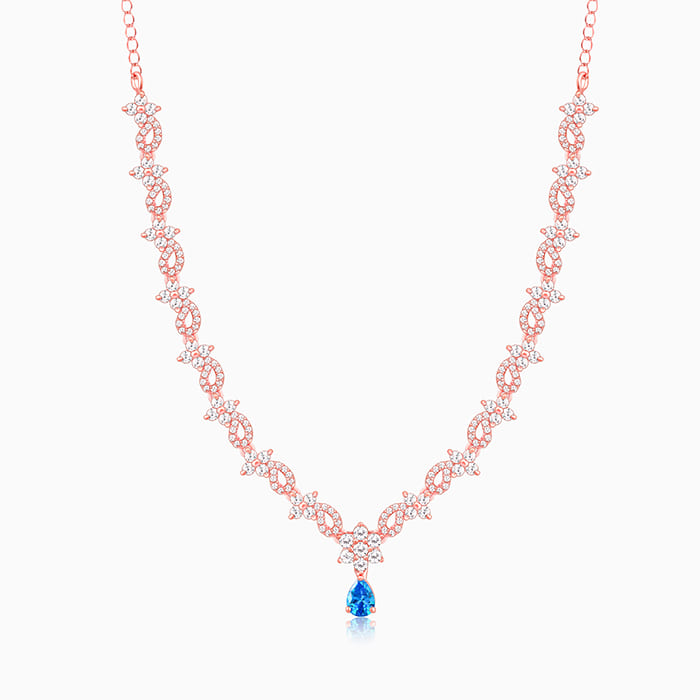 Rose Gold Blue Moon Necklace