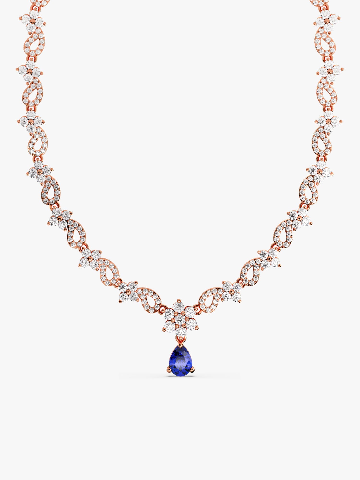 Rose Gold Blue Moon Necklace