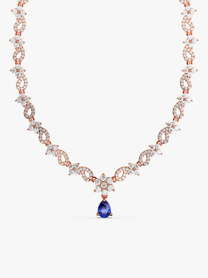 Rose Gold Blue Moon Necklace