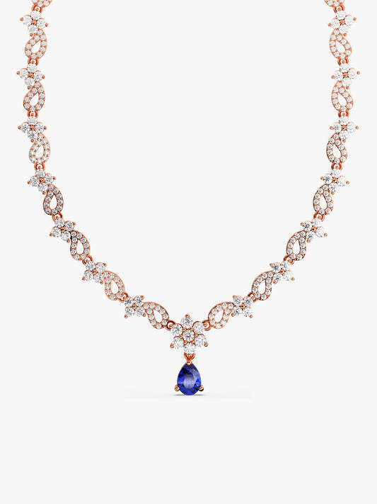 Rose Gold Blue Moon Necklace