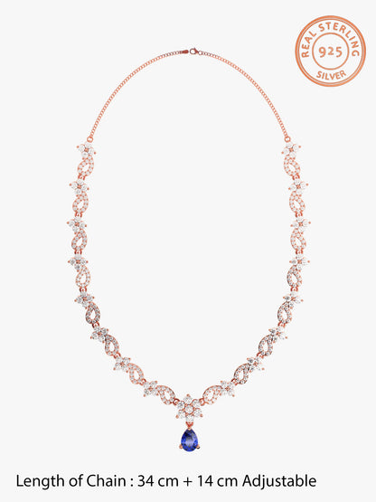 Rose Gold Blue Moon Necklace
