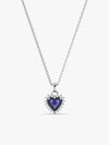 Silver Heart Of The Ocean Pendant With Link Chain
