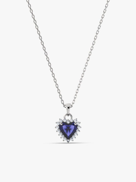 Silver Heart Of The Ocean Pendant With Link Chain