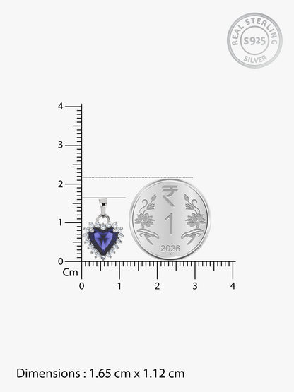 Silver Heart Of The Ocean Pendant With Link Chain