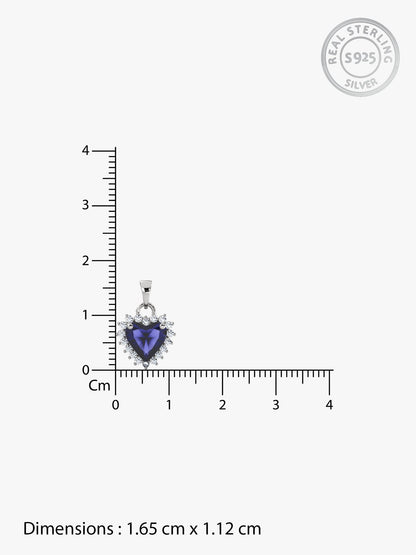 Silver Heart Of The Ocean Pendant With Link Chain